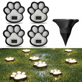 4Pack Paw Solar Lights Outdoor, Cute Dog Paw Solar Lights with 1 LED, Dual White & Warm Light IP65 Waterproof Solar Paw Print Lights for Lawn, Path, Garden Yard Decor - Warm White