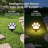 4Pack Paw Solar Lights Outdoor, Cute Dog Paw Solar Lights with 1 LED, Dual White & Warm Light IP65 Waterproof Solar Paw Print Lights for Lawn, Path, Garden Yard Decor - Warm White
