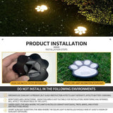 6Pack Paw Solar Lights Outdoor, Cute Dog Paw Solar Lights with 1 LED, Dual White & Warm Light IP65 Waterproof Solar Paw Print Lights for Lawn, Path, Garden Yard Decor - Warm White - Close-Up Angle