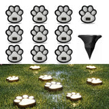 8Pack Paw Solar Lights Outdoor, Cute Dog Paw Solar Lights with 1 LED, Dual White & Warm Light IP65 Waterproof Solar Paw Print Lights for Lawn, Path, Garden Yard Decor - Warm White - Extra Image