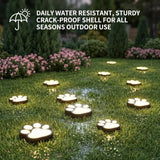 6Pack Paw Solar Lights Outdoor, Cute Dog Paw Solar Lights with 1 LED, Dual White & Warm Light IP65 Waterproof Solar Paw Print Lights for Lawn, Path, Garden Yard Decor - White - 45-Degree Angle