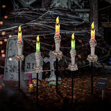 Halloween Pathway Lights, 5 Pack Candle Skull Hand Candle Holder, Waterproof Solar Halloween Led Lights, Indoor and Outdoor Party Home Garden Porch Decoration
