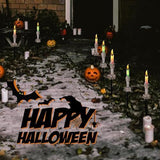 Halloween Pathway Lights, 5 Pack Candle Skull Hand Candle Holder, Waterproof Solar Halloween Led Lights, Indoor and Outdoor Party Home Garden Porch Decoration - Front View