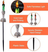 Halloween Pathway Lights, 5 Pack Candle Skull Hand Candle Holder, Waterproof Solar Halloween Led Lights, Indoor and Outdoor Party Home Garden Porch Decoration