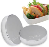 2Pack Portable Stainless Steel Ice Pack Reusable Cooler Pad for Picnic Reusable stainless steel cooling pack keeps food and drinks cold for picnics, lunch bags, camping and travel - Silver - Size 2Pack