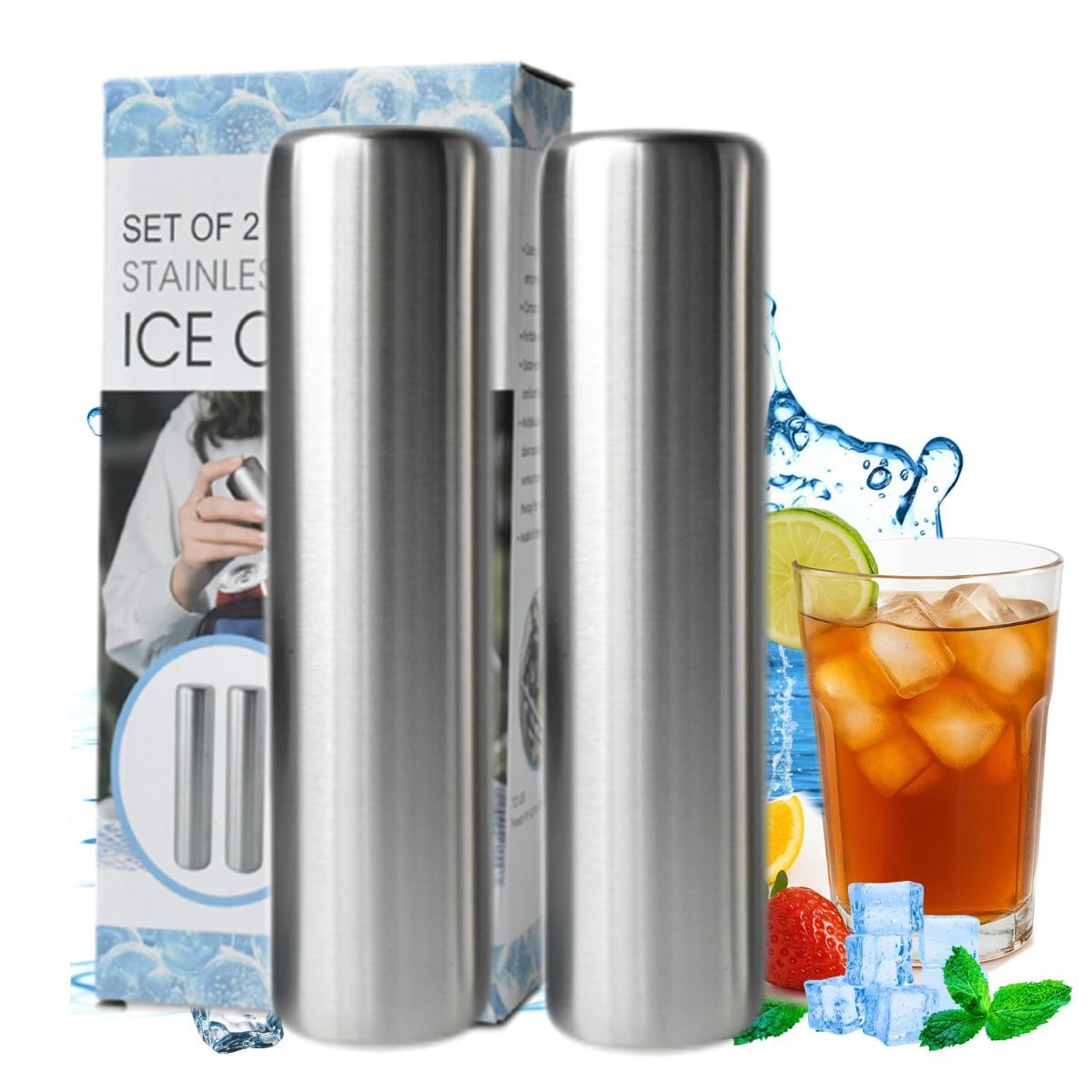 2Pack Ice Packs for Lunch Boxes Ice Pack for Cooler Reusable Stainless Steel Ice Packs for Coolers, Camping, Picnic Baskets Metal Bento Box Keep Food Drinks Fresh Cool - Silver - Size 2Pack