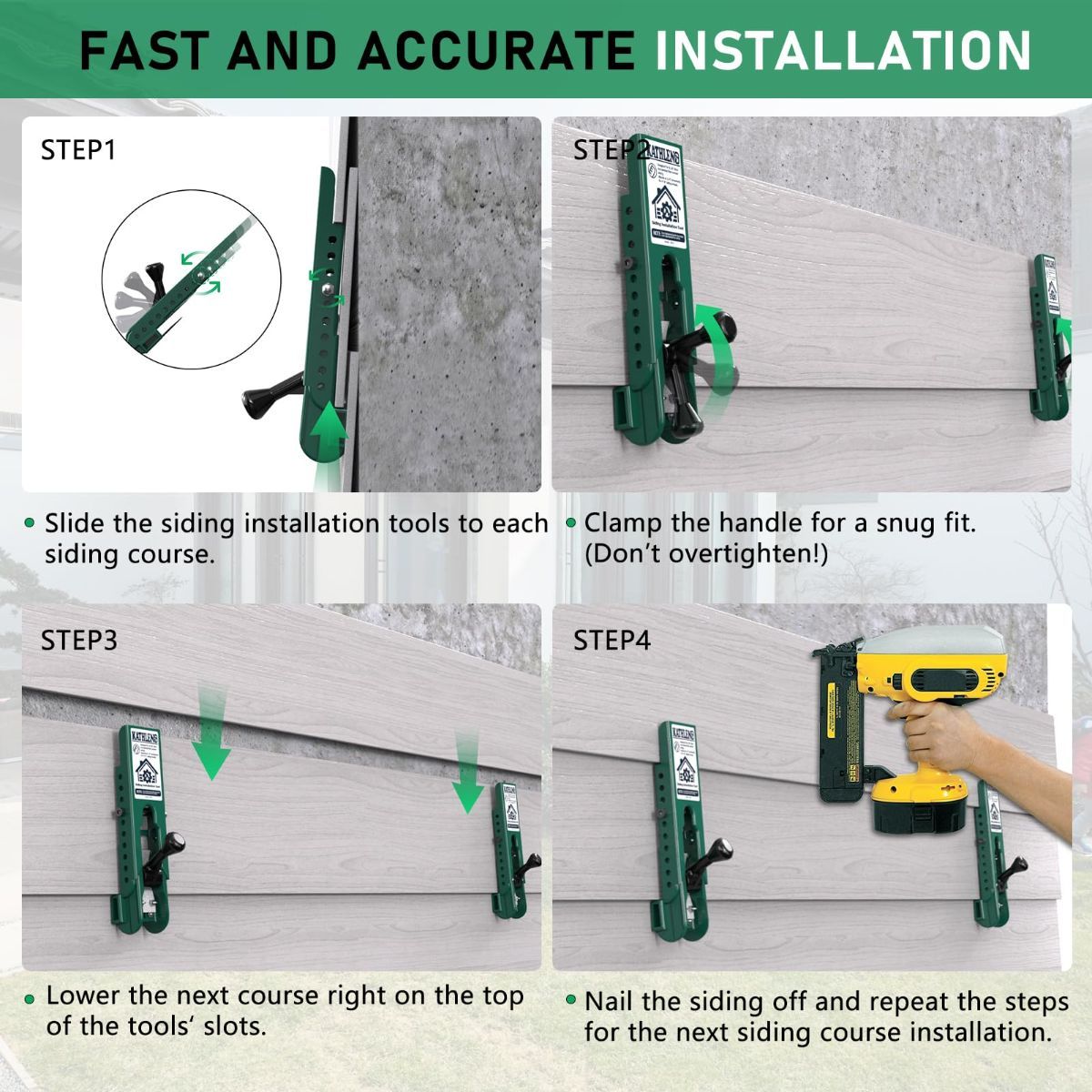 Siding Installation Tools, Siding Mounting Kit for Use with 5/16-Inch Fiber Cement Sidings, Lap Tools Gauge with Adjustable Reveals, Polycarbonate Body, 2 Pack