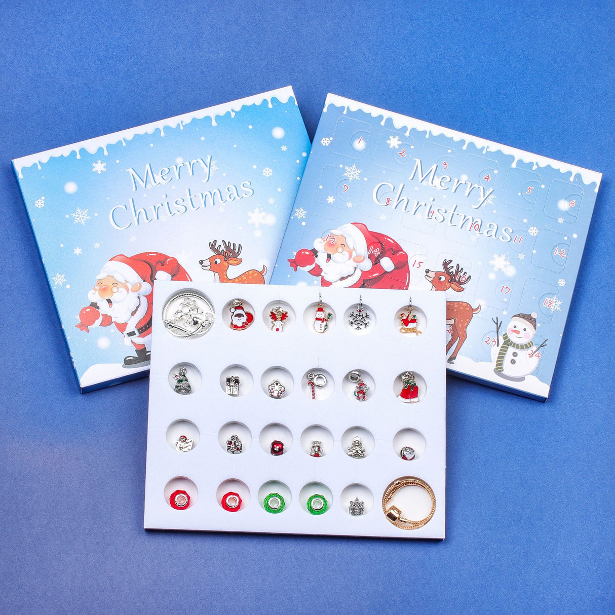 24-Day Christmas Advent Calendar DIY Bracelet Set, Festive Charm & Bead Kit for Aussie Xmas Gifting & Crafting