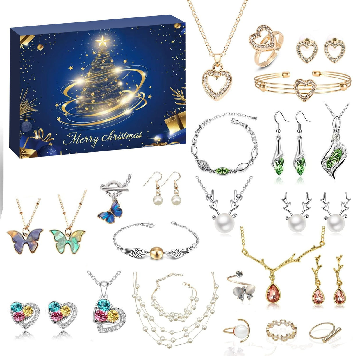 24-Day Christmas Advent Calendar DIY Bracelet Set, Festive Charm & Bead Kit for Aussie Xmas Gifting & Crafting