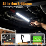 3000LM Rechargeable Magnetic Work Light, 2026 New LED Work Light Bar, Portable Under Hood Works Lights for Automotive Repair, Adjustable Magnetic LED Bar for Mechanics - Green - Side View