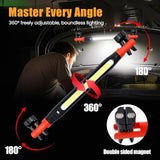 3000LM Rechargeable Magnetic Work Light, 2026 New LED Work Light Bar, Portable Under Hood Works Lights for Automotive Repair, Adjustable Magnetic LED Bar for Mechanics - Green - 45-Degree Angle