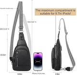 Black Faux Leather Sling Bag: Unisex, Spacious, Reversible Crossbody for Aussies - Side View