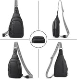 Black Faux Leather Sling Bag: Unisex, Spacious, Reversible Crossbody for Aussies