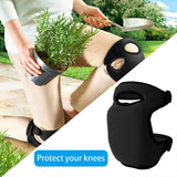 Black Gardening Knee Pads (2-Pack): Ultra-Thick Memory Foam, Adjustable Straps – Ideal for Gardening, Cleaning, Flooring & Work - Top-Down View
