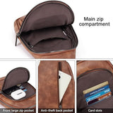 Brown Faux Leather Sling Bag: Unisex, Spacious, Reversible Crossbody for Aussies - Top-Down View