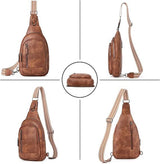 Brown Faux Leather Sling Bag: Unisex, Spacious, Reversible Crossbody for Aussies - Rear View