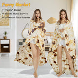 Burritos Tortilla Throw Blanket (Brown), Novelty Funny Round Blanket for Kids & Adults, Soft Flannel Tortilla Wrap Blanket（47",Baby）