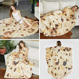 Burritos Tortilla Throw Blanket (Brown), Novelty Funny Round Blanket for Kids & Adults, Soft Flannel Tortilla Wrap Blanket（60",Teenagers）
