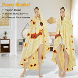 Burritos Tortilla Throw Blanket (Yellow), Novelty Funny Round Blanket for Kids & Adults, Soft Flannel Tortilla Wrap Blanket（36