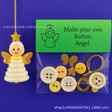 Christmas gift Christmas Button Ornament - Festive Santa Design Craft Kit （green Christmas tree） - Top-Down View