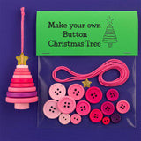 Christmas gift Christmas Button Ornament - Festive Santa Design Craft Kit （green Christmas tree）