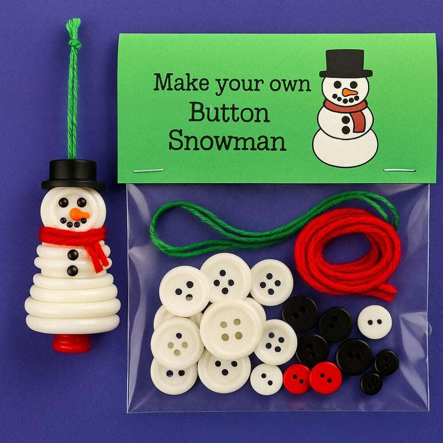 Christmas gift Christmas Button Ornament - Festive Santa Design Craft Kit （Red Christmas tree）