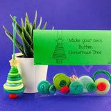 Christmas gift Christmas Button Ornament - Festive Santa Design Craft Kit- Set of 5 pieces（Santa Claus、Snowman、angel、Red Christmas tree and green Christmas tree）