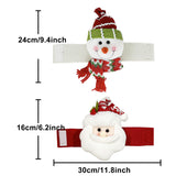 Christmas gift Warm Christmas Atmosphere - Festive Curtain Tie Decorations - Santa & Snowman Designs - Cozy Knitted Fabric（Santa Claus） - Side View