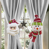 Christmas gift Warm Christmas Atmosphere - Festive Curtain Tie Decorations - Santa & Snowman Designs - Cozy Knitted Fabric（Santa Claus） - 45-Degree Angle