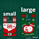 Christmas gift 4-Pack Christmas Knitted Gift Bags - Small & Big Festive Pouches for Apples, Candies, Christmas Eve Gifting & DecorationProduct（L）  - Top-Down View