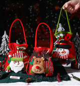 Christmas gift Festive Aussie Christmas Gift Bags: Cute Reindeer, Santa & Snowman Pouches for Xmas Treats & Gifting（Santa Claus）  - Top-Down View