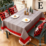 Christmas gift Christmas Tablecloth - Festive 180x150cm Table Cover for Holiday Dining & Home Decor（B） - Top-Down View