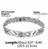 Christmas gift Stylish Ancient Copper Magnetic Therapy Bracelet with Diamond Accents - Enhance Health & Elegance（black） - Side View