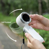 Portable Turbo Handheld Fan with Digital Display – 5-Speed Rechargeable Mini Fan, 3600mAh Battery, Foldable & Neck Strap Design for Outdoor Travel and Daily Use(White) - 45-Degree Angle