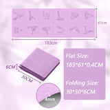 Portable Foldable Yoga Mat – Dual-Sided Non-Slip TPE Exercise Mat for Yoga, Pilates, Kids Nap & Travel (Purple) | Other Colors Available in Store - Front View