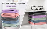 Portable Foldable Yoga Mat – Dual-Sided Non-Slip TPE Exercise Mat for Yoga, Pilates, Kids Nap & Travel (Purple) | Other Colors Available in Store - Close-Up Angle