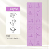Portable Foldable Yoga Mat – Dual-Sided Non-Slip TPE Exercise Mat for Yoga, Pilates, Kids Nap & Travel (Purple) | Other Colors Available in Store - Low Angle