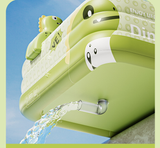 Inflatable Swimming Pool 260×160×56cm with Canopy & Dinosaur Spray – Kids Outdoor Water Play Set for Backyard, Garden, Summer Fun (Green) - Close-Up Angle