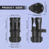 Dual Cup Holder Expander with 360° Rotating Tray – Adjustable Drink & Snack Organizer for Cars, Trucks, SUVs and RVs (Black)
