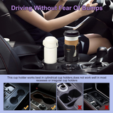 Dual Cup Holder Expander with 360° Rotating Tray – Adjustable Drink & Snack Organizer for Cars, Trucks, SUVs and RVs (Black) - Rear View