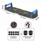 Smart Push-Up Bar with Counter & Timer – Foldable Home Workout Board for Chest, Shoulders, Back & Triceps Training (Black) - 45-Degree Angle