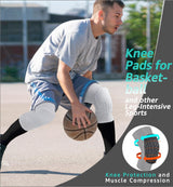Honeycomb Knee Pads for Kids, Teens & Adults – Protective Compression Knee Guards for Basketball, Football, Cycling & Running(White,M)