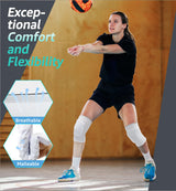 Honeycomb Knee Pads for Kids, Teens & Adults – Protective Compression Knee Guards for Basketball, Football, Cycling & Running(White,XL) - Top-Down View