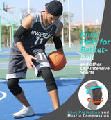 Honeycomb Knee Pads for Kids, Teens & Adults – Protective Compression Knee Guards for Basketball, Football, Cycling & Running(Black,M)