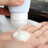 16-Piece Travel Bottle Set with Leak-Proof Silicone Squeeze Bottles – Reusable Toiletry Containers for Shampoo, Lotion, Makeup Remover (Grey)  | Other Colors Available in Store - Top-Down View