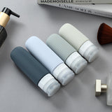 16-Piece Travel Bottle Set with Leak-Proof Silicone Squeeze Bottles – Reusable Toiletry Containers for Shampoo, Lotion, Makeup Remover (Grey)  | Other Colors Available in Store - 45-Degree Angle