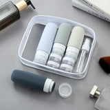 16-Piece Travel Bottle Set with Leak-Proof Silicone Squeeze Bottles – Reusable Toiletry Containers for Shampoo, Lotion, Makeup Remover (Grey)  | Other Colors Available in Store - Rear View