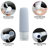 16-Piece Travel Bottle Set with Leak-Proof Silicone Squeeze Bottles – Reusable Toiletry Containers for Shampoo, Lotion, Makeup Remover (Grey)  | Other Colors Available in Store - Extra Image