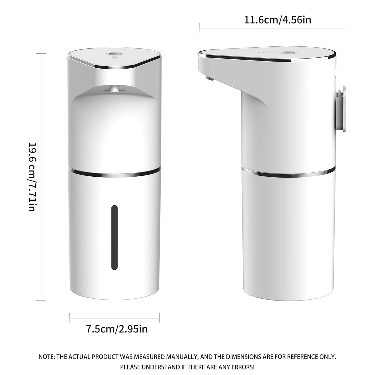 Automatic Sensor Foam Soap Dispenser – 350mL Rechargeable Touchless Hand Soap Pump with 3 Adjustable Levels & Type-C Charging (White)
