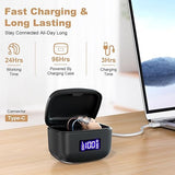 Rechargeable Behind-the-Ear Hearing Aids with Charging Case – Lightweight & Invisible Sound Amplifier for Seniors (Black Case, Skin Tone Device)